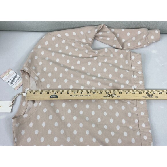 By The River Women Large Polka Dot Sweatshirt Cropped Faded Pink Casual NWT - Picture 9 of 9